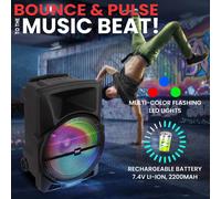 Pyle 15” Portable PA Speaker System - 1000W Bluetooth Karaoke & DJ Spe