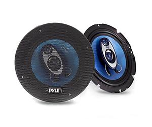 Pyle 17cm Speakers, 6.5 Inch Car Speaker, 180W RMS/360W Power Handling 3-Way Sound Speaker System w/ 4 Ohm Impedance Pro Full Range Triaxial Loud Audio, Round Shaped Car Door Speakers, Blue