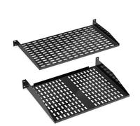 Pyle 19 Inch 2U Server Rack Shelf 2 Pack Vented Cantilever Rack Mount Tray for Network Equipment, Universal Rack Shelf for AV, IT, Studio & Server Cabinets