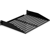 Pyle 19-Inch 2U Server Rack Shelf, Vented Shelves For Good Air Circulation, Cantilever Mount, Wall Mount Rack, Universal Device, Cabinet Shelf, Computer Case Mounting Tray, Black