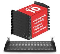 Pyle 1U Server Rack Shelf 19 inch- 10-Pack Vented Mount Shelves, 48cm, 50kg Capacity, Computer and Server racks, Fits AV, Computer, Network Cabinets