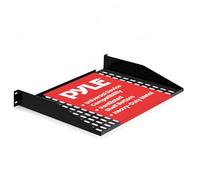 Pyle 2-Pc 1U Server Rack Shelf, Vented Shelves for Good Air Circulation, Cantilever Mount, Wall Mount Rack, Universal Device, Cabinet Shelf, Computer Case Mounting Tray, Black