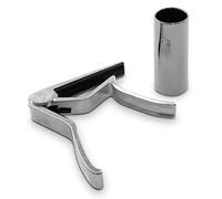 Pyle 2 Piece Accessory Kit 4 String Capo-Premium Zinc Metal Capo & Steel Slide for Acoustic Guitar, (PGA500SLD)