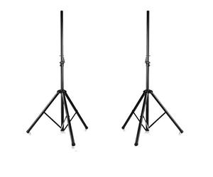 Pyle, 2 Speaker Stand Floor Pair - Dual Universal Pa Dj Floor Tripod Stands, Adjustable Height - Heavy Duty & Lightweight, Portable w/Case, Stable