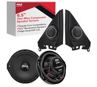 Pyle 2 Way Component Stereo Speaker System for 2006 and Up Honda Civic Vehicles, 300 Watt, 4 Ohm Impedance Two Way Audio Kit, 6.5" Woofers, 1" Tweeters, Butyl Rubber Surrounds, KSV Voice Coils