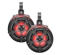 Pyle 2-Way Dual Waterproof Off-Road Speakers, 10cm 800W Marine Grade Wakeboard Tower Speakers System w/LED DJ Lights & Remote, Full Range Outdoor Audio Stereo Speaker for ATV/UTV/, Jeep, Boat
