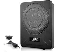 PYLE 20cm Car Subwoofer, Underseat Subwoofer, 600 Watt Car Amplifier, Active Subwoofer Car, Under Seat Sub Woofer, Car Audio Speaker with Built in Amp Low & High Level Inputs for any Vehicle, Black