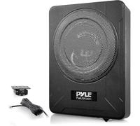 PYLE 20cm Car Subwoofer, Underseat Subwoofer, 600 Watt Car Amplifier, Active Subwoofer Car, Under Seat Sub Woofer, Car Audio Speaker with Built in Amp Low & High Level Inputs for any Vehicle, Black