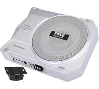 PYLE 25cm Car Subwoofer, Underseat Slim Amplified Sub Woofer System, 900W Powered Car Audio Speaker, Enclosed Active Marine Under Seat Audio Sub Bass Box, w/Built in Amp Low and High Level Inputs