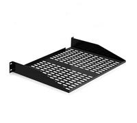 Pyle 2U Server Rack Shelf, Vented Shelves for Good Air Circulation, Cantilever Mount, Wall Mount Rack, Universal Device, Cabinet Shelf, Computer Case Mounting Tray, 1 pc, Black