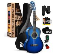 Pyle 3/4 Acoustic Guitar, Classical Guitars, Junior Guitar-Size 91cm/36" Beginner Guitar Kit, for Kids & Adults w/Short Fingers, Accessories, Gig Bag, Strap, Right-Handed, Blue