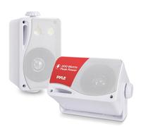 Pyle 3-Way Weatherproof Outdoor Speaker Set - 3.5 Inch 200W Pair of Marine Grade Mount Speakers - in a Heavy Duty ABS Enclosure Grill - Home, Boat, Poolside, Patio, Indoor Outdoor Use