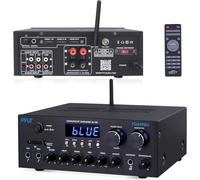 Pyle 300W Dual Channel Bluetooth Hi-Fi Stereo Audio Receiver, Mini Home Theatre Amp with MP3, USB, SD, AUX, RCA, MIC, FM, Reverb & Delay