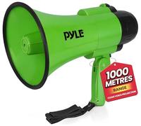Pyle 30W Megaphone Speaker with Microphone, Loud Bullhorn Megaphones with Siren & Adjustable Volume, Loud Hailer Mega Phone, Indoor/Outdoor Use, Perfect for Sports, Police, Safety Drills, Kids & More
