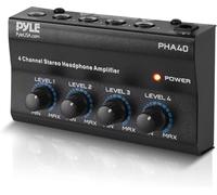 Pyle 4-Channel Headphone Amplifier, Portable Stereo Splitter Amp for Studio