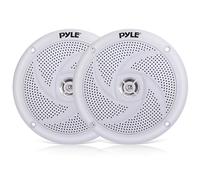 Pyle 10cm Marine Speakers, Waterproof 2-Way Outdoor Audio System, 100W Power, Low-Profile Slim Design, Weather-Resistant Stereo Sound for Boat, ATV, UTV & More - Pair (White)