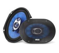 Pyle 4-Way Car Speakers, 400-Watt Car Door Speakers, 15 x 23cm Universal Car Stereo Speakers, Quadriaxial Loud Audio Car Speaker, Quick Replacement Speaker, Side Panel Mount Compatible, 2pc, Blue