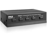 Pyle 4-Zone Channel Speaker Switch Selector - Premium and Improved Switch Box Hub, Distribution Box for Multi-Channel High Powered Stereo Amp A-B-C-D Switches, 4 Pairs Of Speakers, Black