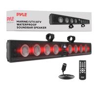 Pyle 46" Waterproof Marine Sound Bar Speaker - Bluetooth ATV UTV Audio | IPX5 Weather-Resistant, 360W Peak Power, 8x4" Woofers, 2x1" Tweeters, RGB Lighting, USB & AUX Playback, Aluminium Alloy Build