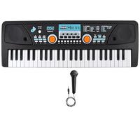 Pyle - 49 Keys Piano Electric Keyboard, Portable Digital Music Karaoke Keyboard, 8 Rhythms, 16 Tones, Stereo Speakers, Rechargeable Battery, Wired Microphone, Beginners, Kids and