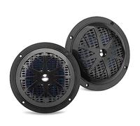 Pyle 5.25 Inch Dual Marine Speakers - 2 Way Waterproof and Weather Resistant Outdoor Audio Stereo Sound System with 100 Watt Power, Polypropylene Cone and Cloth Surround - 1 Pair (Black)