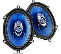 Pyle 5" x 7" Car Sound Speaker (Pair) - Upgraded Blue Poly Injection Cone 3-Way 300 Watts w/Non-fatiguing Butyl Rubber Surround 4 Ohm & 1" ASV Voice Coil