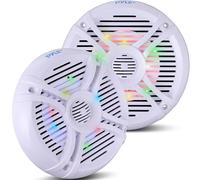 Pyle 6.5”/16.5cm Dual Waterproof Marine Speakers, 250W Outdoor Car/Boat Radio Stereo Speakers Waterproof/Weatherproof Marine Stereo Speakers System Pair, LED Light Mount Kit Speaker