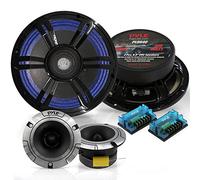 Pyle 6.5" Component Speakers for Car Audio - 2 Pair Kit Includes Pair of Crossover Networks and 1'' Aluminum Tweeters, Paper Cone with Cloth Edge - PLD64C