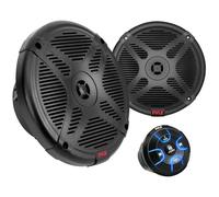 Pyle 6.5'' Dual Marine Speakers Kit - Waterproof-Rated w/Amplified Bluetooth Remote Control Receiver for Powersport Vehicles, IP65 Marine Grade Rating, 600 Watt Max Power PLMRKT8, Black