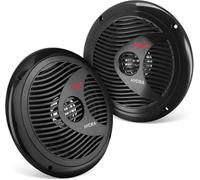 Pyle 6.5 Inch Marine Speakers Waterproof Boat & Car Door Use - Black | 2-Way Full Range Sound | Low-Profile Design | Aluminium Voice Coil | 150W Power | Weather-Resistant | Complete Pair Wiring