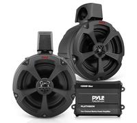 Pyle 6.5" Water-Resistant Off-Road Speakers - 2 Channel Rated Amplifier - ATV, UTV, 4x4, Jeep, Wired RCA, for Boat Stereo Speaker and Other Watercraft (1200 Watts)