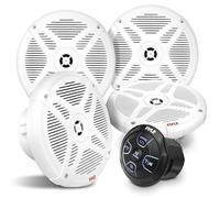 Pyle 6.5'' Water-Resistant Rated Off-Road Speakers - Marine Speakers w/Wireless BT Remote Control Receiver, Compact Dual Vehicle Speaker System for ATV, UTV, 4x4, Jeep, Powersports Vehicles