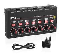 PYLE 6 Channel Audio Mixer with Bluetooth & USB - Compact Sound Mixer for Podcasting, Streaming, Karaoke, Gaming & Home Studio, Plug & Play Multi-Source Audio Control
