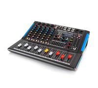 Pyle 6-Channel Bluetooth Studio Audio Mixer - Dj Sound Controller Interface With Usb Drive For Pc Recording Input, Xlr Microphone Jack, 48V Power, Input/Output For Professional And Beginners -Pmxu67Bt