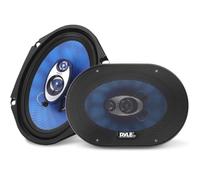 Pyle 6” x 8” Car Sound Speaker (Pair) - Upgraded Blue Poly Injection Cone 3-Way 360 Watts w/Non-fatiguing Butyl Rubber Surround 4 Ohm & 1" ASV Voice Coil