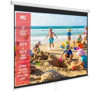 Pyle 72-Inch Manual Pull Down Projector Screen, Matte White Projection Surface, Ceiling or Wall Mount Screen Projector with Auto-Lock & Black Border for Home Theater or Office (42.5" x 56.6")