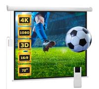 Pyle 72" Portable Motorized Matte White Projector Screen - Automatic Projection Display with Wall/Ceiling Mount, Remote and Case - For Home Movie Theater, Slide/Video Showing - PRJELMT76