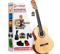 Pyle 3/4 Size Classical Acoustic Guitar 34” Junior Size Starter Kit - 6 String Traditional Classic Handcrafted Linden Wood w/Gig Bag, Digital Tuner, Strings, Picks, Strap, for Beginners Students