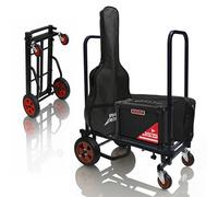 Pyle Adjustable Folding Utility Cart, Heavy-Duty Trolley & Multi-Purpose Equipment Cart w/Wheels, Extends from 60cm to 102cm, Lightweight & Durable for Easy Transport