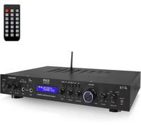 Pyle Amplifier Hifi - Bluetooth AV Receiver, for Echo Studio/Home/Theater - Hi-Fi Mini Amplifiers, Speaker Amp with MP3/USB/SD/AUX/FM Radio, Digital LCD Display, 200 Watts 5 Channel Stereo Amplifier