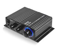 Pyle Amplifier HiFi Stereo Amplifier 60W Mini Audio Amplifier - 2 Channel Receiver with Mic Input 12V AC DC Adaptor AUX 3.5 mm for 2-8 Ohm Speakers Home Audio