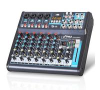 Pyle Audio Mixer, 8 Channel Bluetooth Professional DJ Mixer, Sound Board Console Desk System- 48V Phantom Power Stereo for Recording, Live, Streaming, Podcasting, Karaoke, DJ, Studio