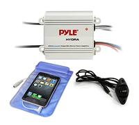 Pyle Auto 2-Channel Bridgeable Marine Amplifier - 200 Watt RMS 4 OHM Full Range Stereo with Wireless Bluetooth & Powerful Prime Speaker - High Crossover HD Music Audio Multi Channel System PLMRMB2CW