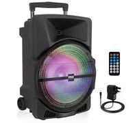 Pyle Big Wireless Portable Speaker, 1200W PA System, DJ Speaker - Indoor/Outdoor, USB/AUX Input, Lights & FM Radio