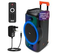 Pyle Bluetooth PA System - 160W Portable Party Speaker with Rechargeable Battery, Mic Inputs & LED Lights, Powerful Bass & Clear Treble for Karaoke, Events, Fitness, Classes, Outdoor Gatherings