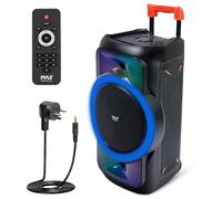 Pyle Bluetooth PA System - 160W Portable Party Speaker with Rechargeable Battery, Mic Inputs & LED Lights, Powerful Bass & Clear Treble for Karaoke, Events, Fitness, Classes, Outdoor Gatherings