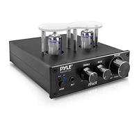 Pyle Bluetooth Tube Amplifier Stereo Receiver - 600W Home Audio Desktop Stereo Vacuum Tube Power Amplifier Receiver w/ 2 Vacuum Tubes, AUX/MP3/Microphone Inputs, Pure Copper Speaker Output - PVTA20