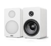 Pyle Bookshelf Speakers Passive Hi-Fi - 16.5 cm Stereo Speakers with Wall Mount Brackets, 200W Max Power, RCA Input, Paper Cone Woofer, Soft Dome Tweeter, For Turntables, Vinyl, DJ & Home Audio, White