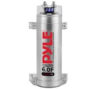 Pyle Car Audio Capacitor 6 Farad Digital Power Capacitor - Blue Voltage Display 12-24V Energy Storage for Amplifier Bass Stability with Over Voltage Protection and Mounting Kit