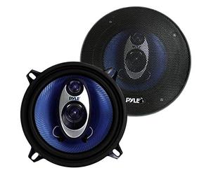 Pyle Car Speakers 14cm - 200W 3-Way Triaxial Coaxial Stereo Speaker Set, Universal Fit for Door/Side Panel, Easy Install, Pro Audio Sound Upgrade - 2-Pack, Blue
